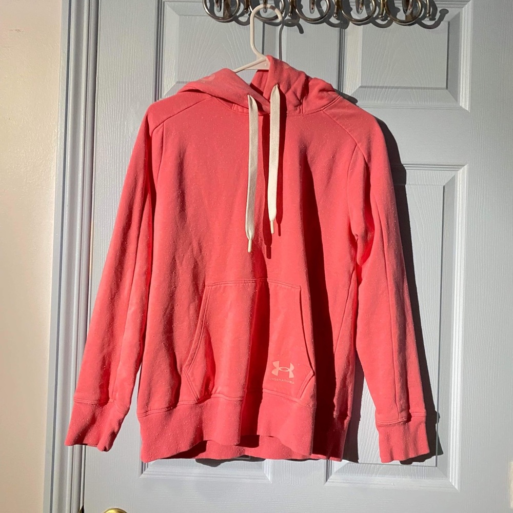 under armour hoodie, small, pink